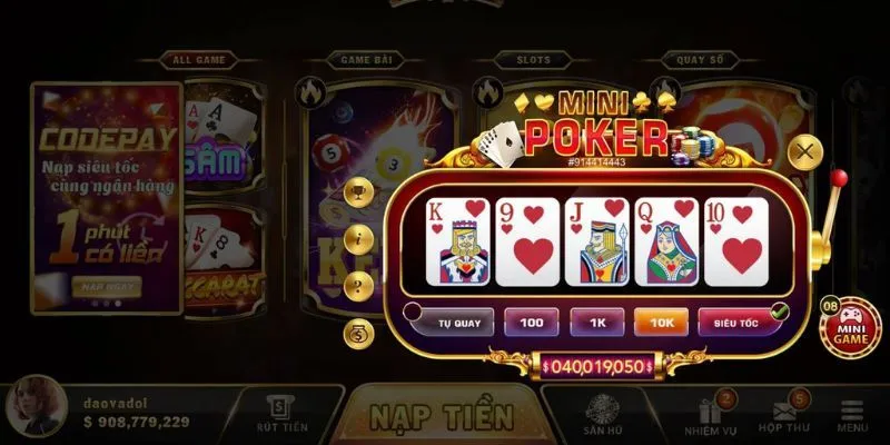 Giới thiệu chung về tựa game mini poker tdtc